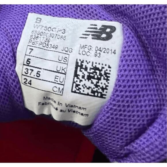 NEW BALANCE 750v3 Women Sneakers Size 7B Gray Purple Running Athletic Low Top - Picture 11 of 14